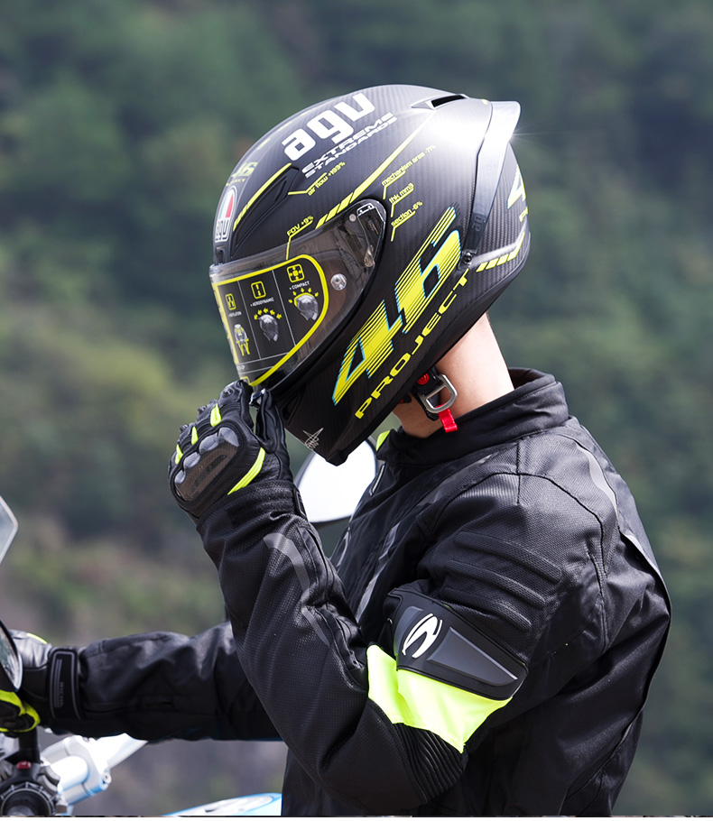 gp rr碳纤维头盔 摩托车赛车全盔机车骑行碳纤盔骑士装备agv头盔
