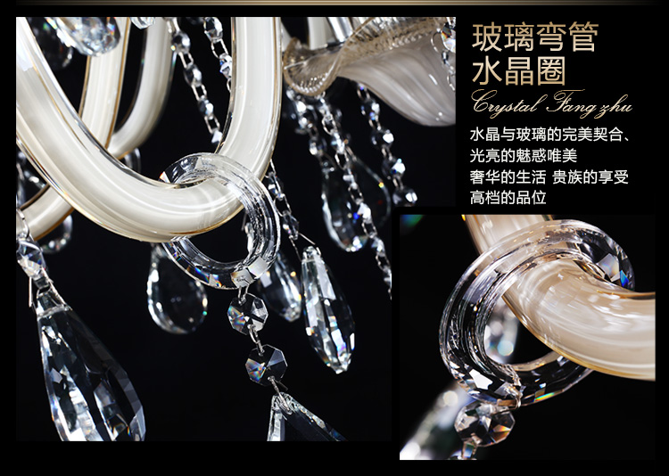 艾斯尼欧式水晶吊灯客厅吊灯简约卧室吊灯蜡烛水晶灯餐吊灯具Z005 3头
