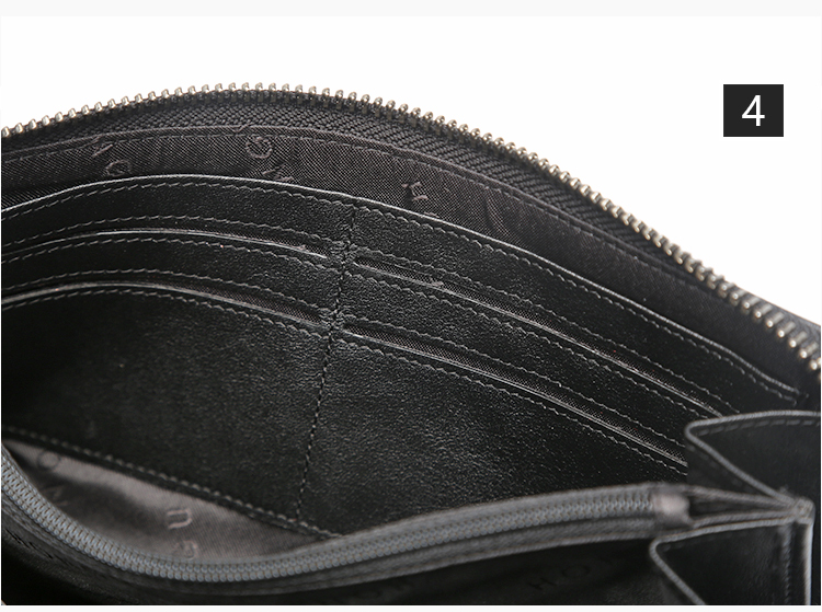 HONGU Handbag, Top-Grain Leather Men's Clutch, Long Wallet for Men, Gift Box Packaging, Birthday Present 31