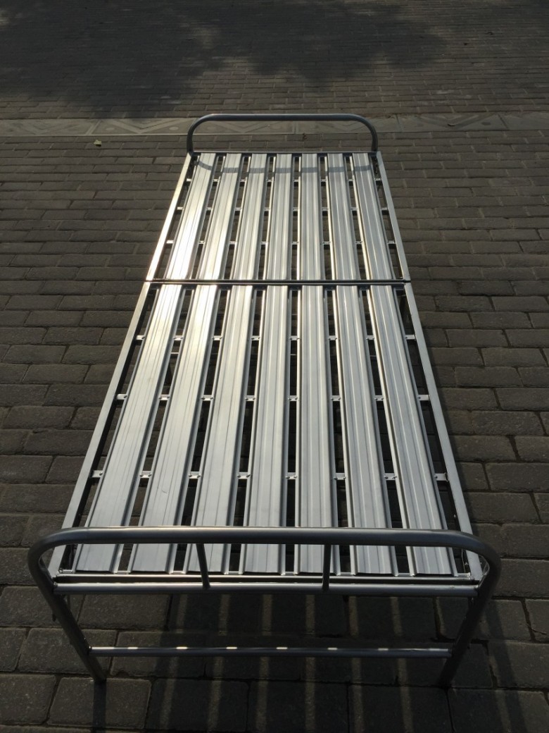 吴家工艺 加固铁床钢床单人床折叠床午休床钢丝床竹板床两折床铁条床