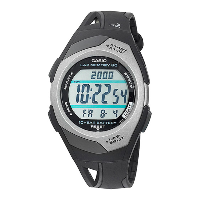 美国直邮卡西欧casio男士60lap运动手表黑色和银色str300c1v