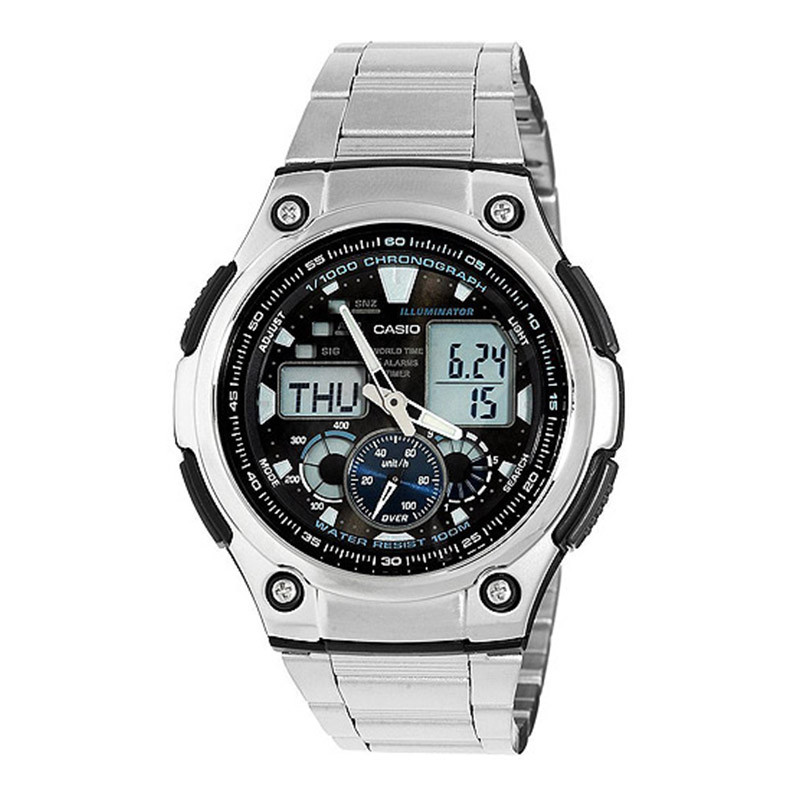 美国直邮卡西欧casio男士不锈钢多功能运动手表圆形表盘aq190wd1a