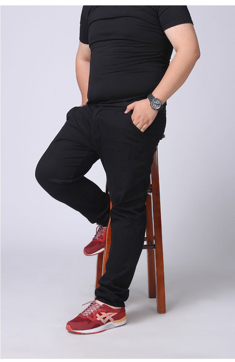 依青木森 2021秋季加肥加大男士宽松休闲裤肥佬男裤胖子弹力修身小脚