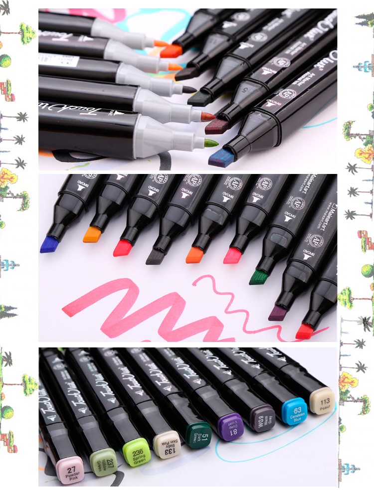 tcuoh三代大容量双头酒精马克笔60色 马克笔80色套装 建筑常用60色