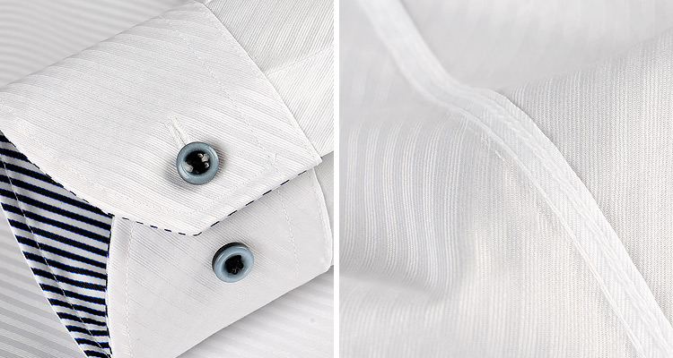 袖口&nbsp;折角设计搭配内里的条纹印花,美观大方.