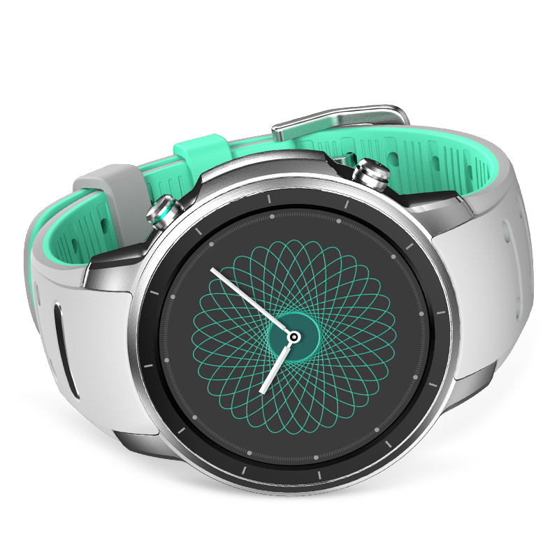 pacewear 真时乐动智能手表 白绿色硅胶表带 微信qq语音回复 防水gps