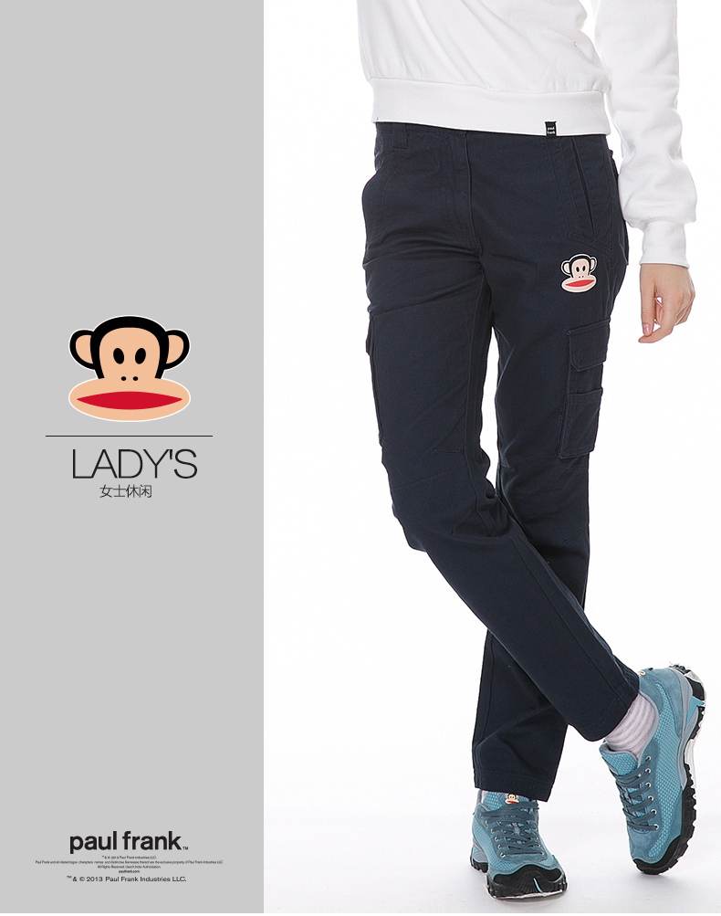 paulfrank大嘴猴2015春季女士运动休闲裤paulfrank正品女长裤 藏青色 S
