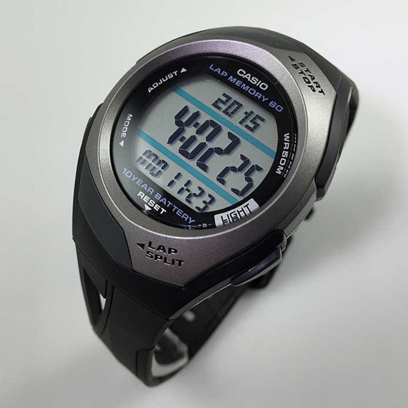 美国直邮卡西欧casio男士60lap运动手表黑色和银色str300c1v