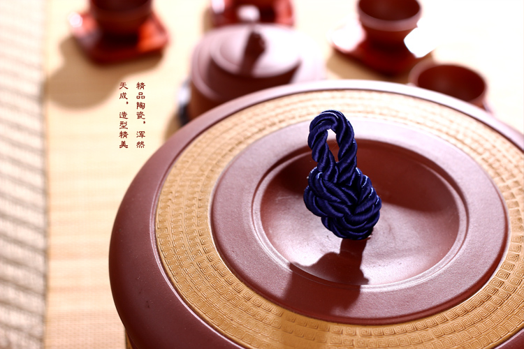 品茶忆友 百子图紫砂茶叶罐  醒茶罐大码  密封大号茶叶罐 茶具