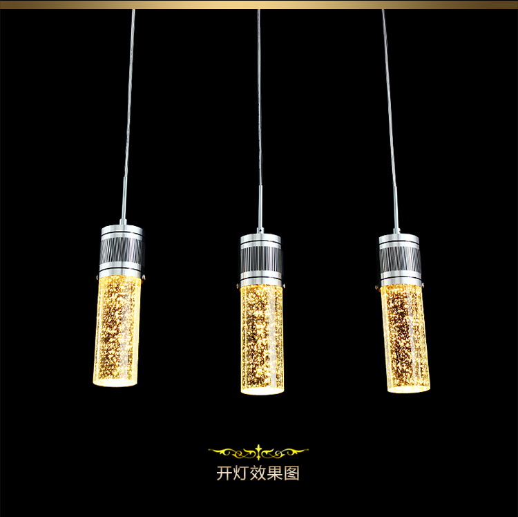 【艾斯尼】现代简约三头气泡水晶灯饰餐厅灯吊灯具吧台灯6011/3