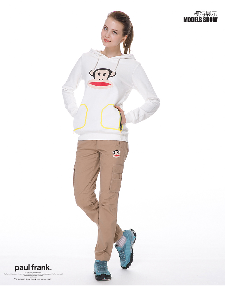 paulfrank大嘴猴2015春季女士运动休闲裤paulfrank正品女长裤 藏青色 S