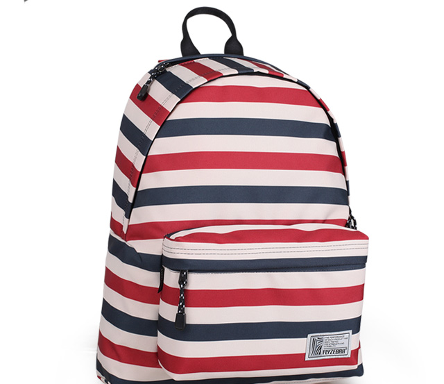 包女韩版潮学院风休闲旅行包电脑背包中学生书包男fbb0014-16红蓝条纹