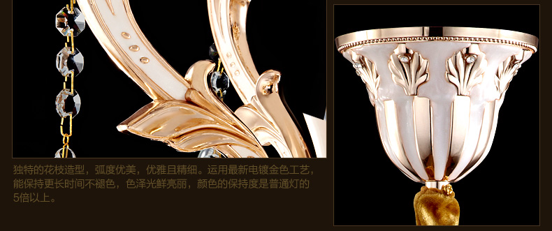 k欧式客厅大吊灯树脂仿玉石水晶灯复式楼别墅水晶吊灯9825 9825-10+5头