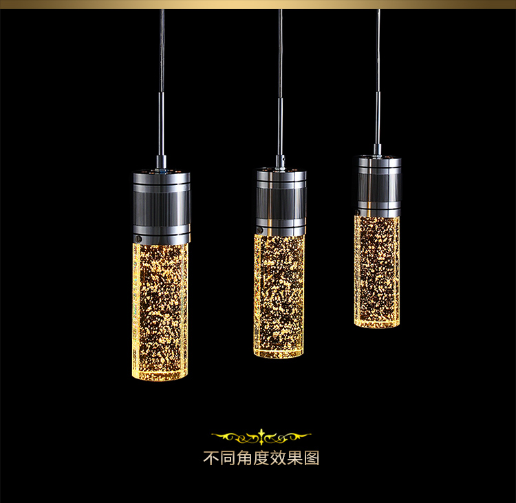 【艾斯尼】现代简约三头气泡水晶灯饰餐厅灯吊灯具吧台灯6011/3
