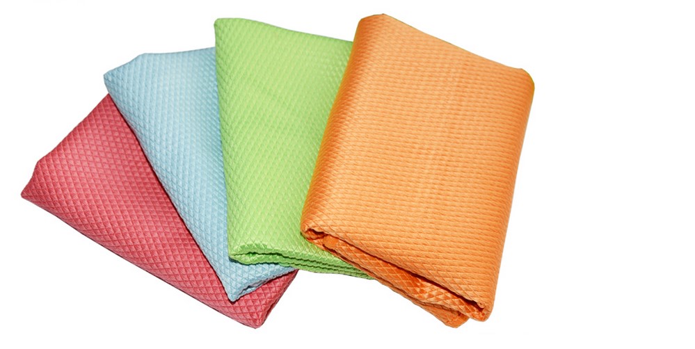 韩国竹纤维吸水抹布 清洁布擦手巾百洁布洗碗巾擦玻璃抹布 蓝色1片装