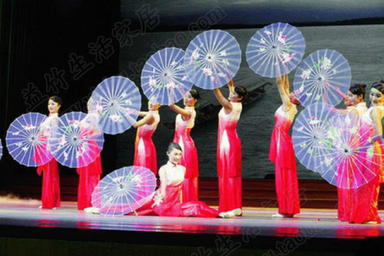 仝品透明伞工艺伞丝绢伞儿童舞蹈伞道具伞印花复古典装饰跳舞演出 桔