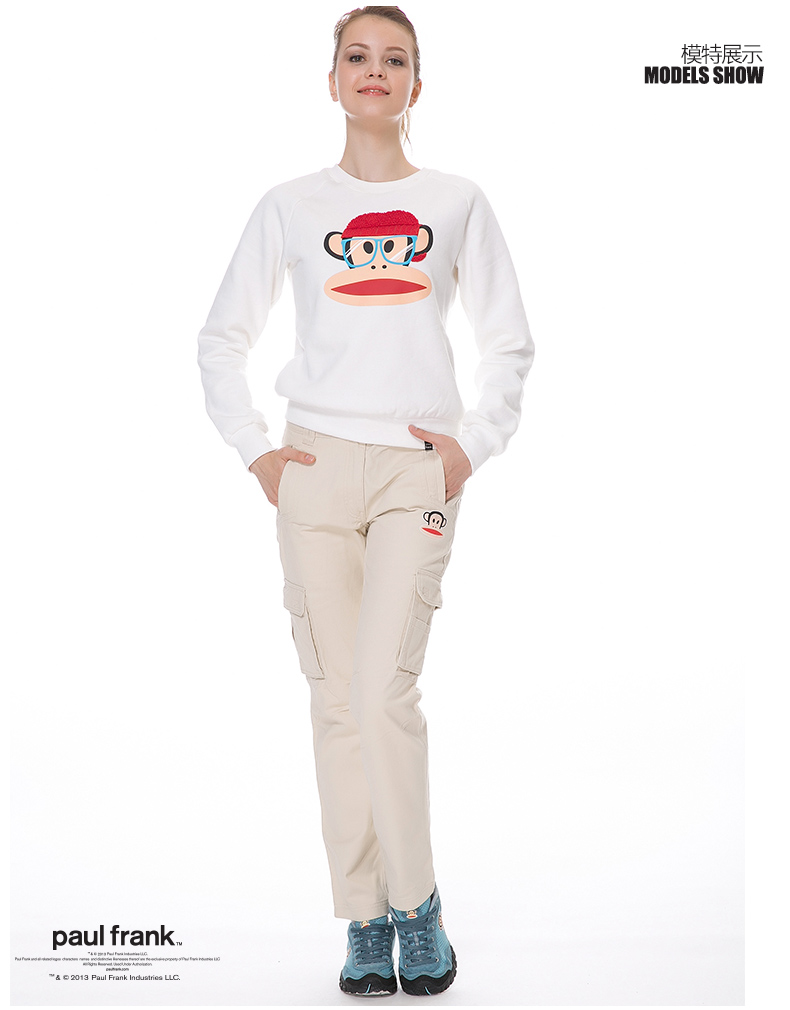 paulfrank大嘴猴2015春季女士运动休闲裤paulfrank正品女长裤 藏青色 S