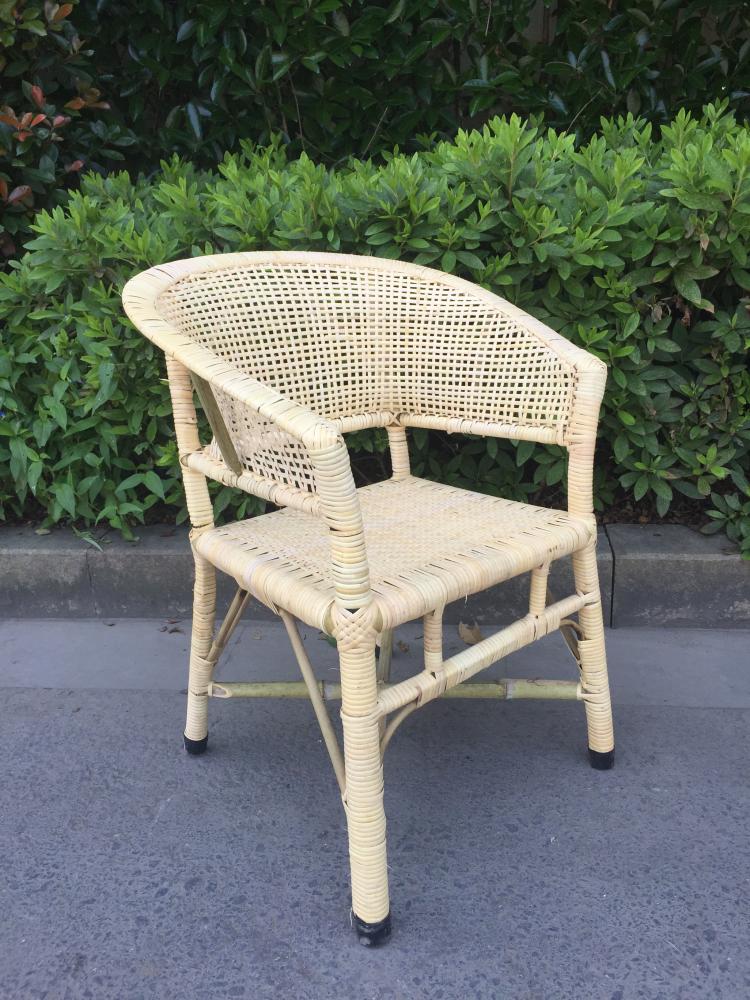 缦宛木 藤椅圈椅电脑椅老人椅办公椅天然休闲藤椅子老式复古藤椅加