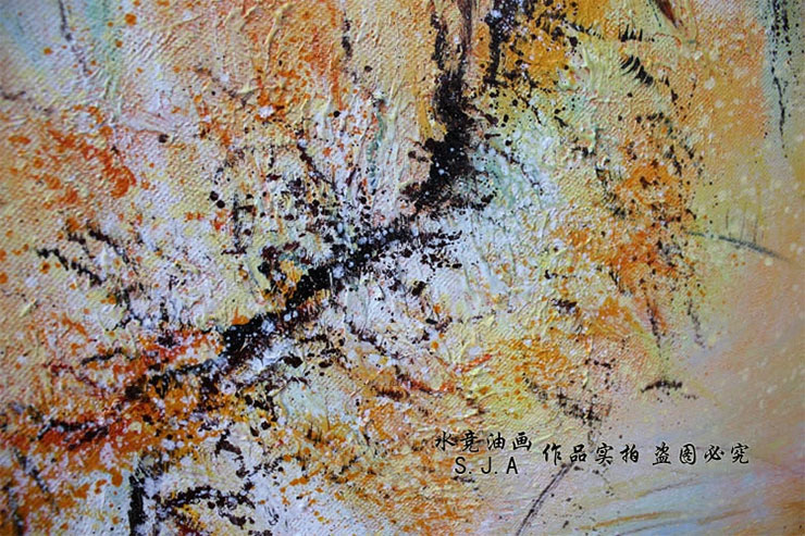 
                                        油画赵无极抽象画手绘客厅装饰画欧式三联现代简约卧室床头画挂画 三联A款 50*70cm                