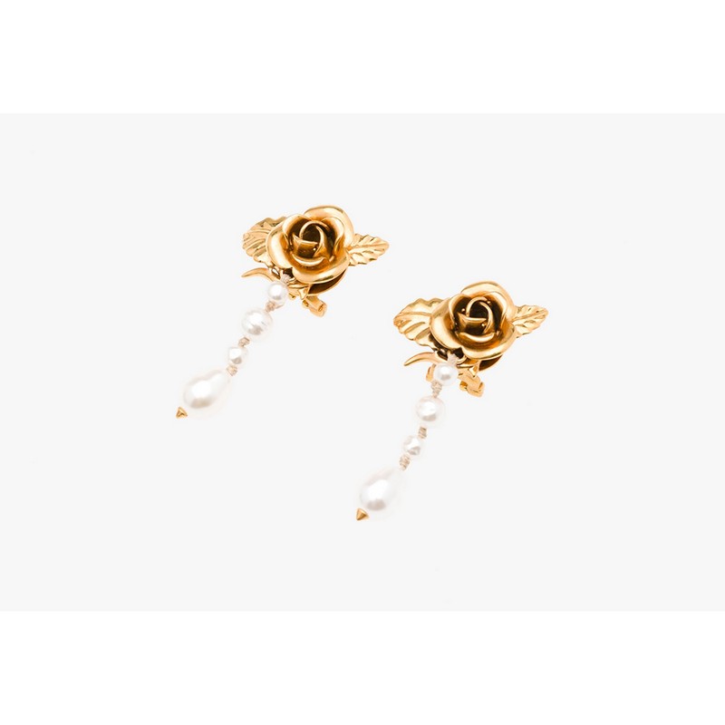 普拉达(prada)女士耳环 黄铜珍珠玫瑰 1jo145_2bez_f0ugv