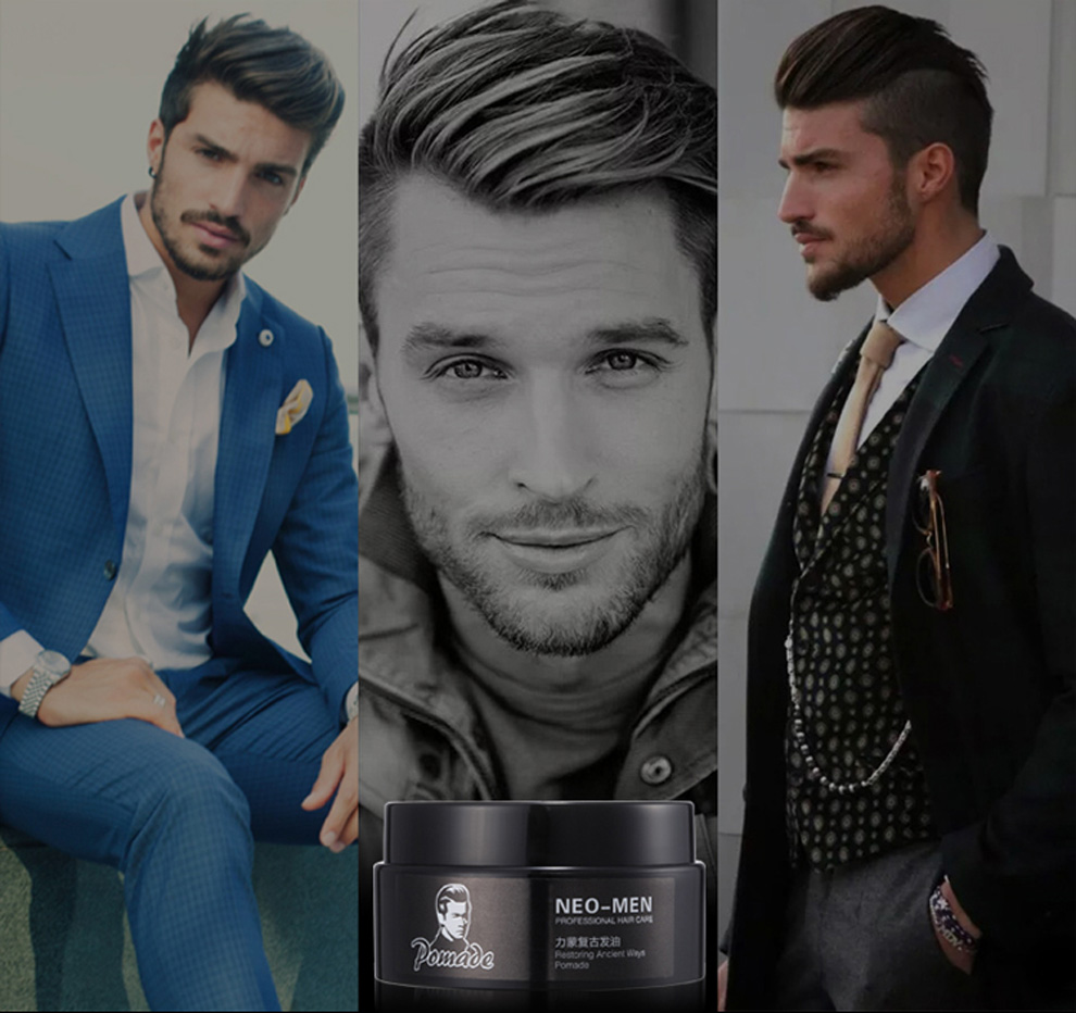 力蒙 复古发油发蜡 男士短发造型保湿啫喱膏定型水大背头分头透明发泥