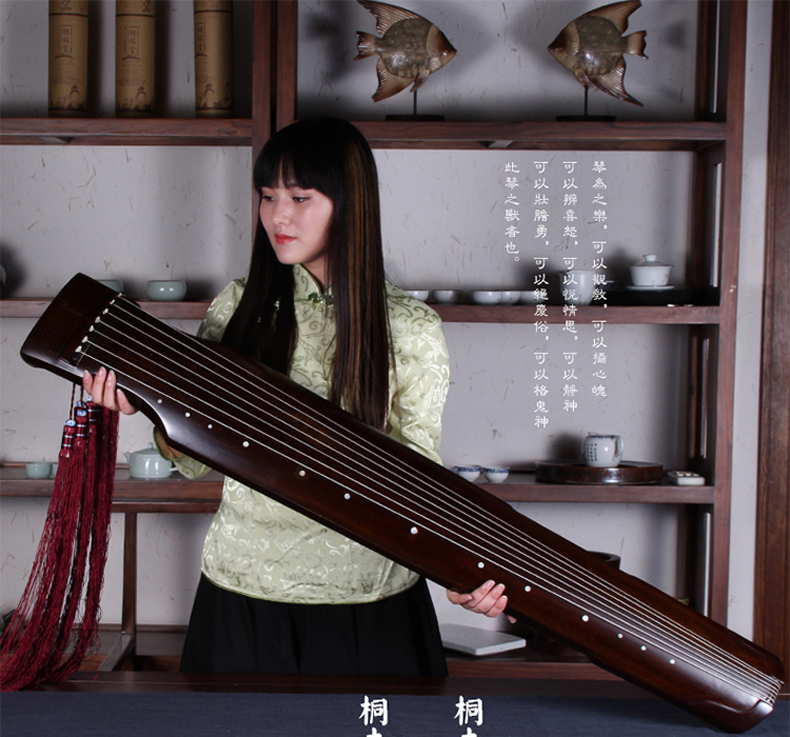弘祥古琴精选老桐木初学者入门古琴生漆手工七弦乐器伏羲式