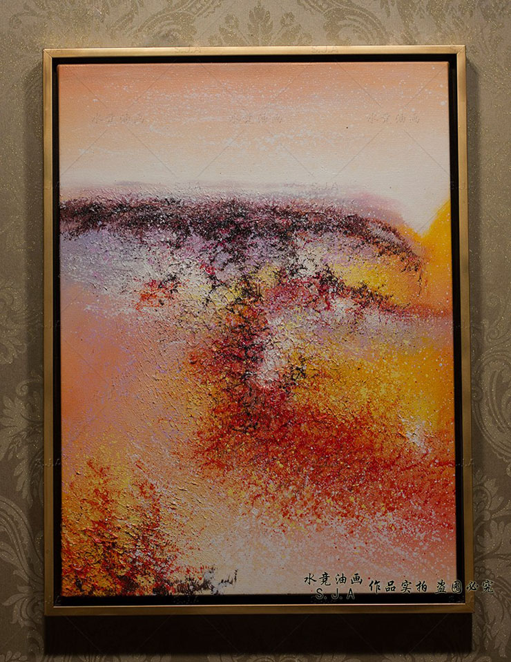 
                                        油画赵无极抽象画手绘客厅装饰画欧式三联现代简约卧室床头画挂画 三联A款 50*70cm                