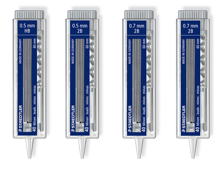 德国staedtler施德楼255 0.5 0.7 2.0mm自动铅笔笔芯铅芯 2.0mm(2h)