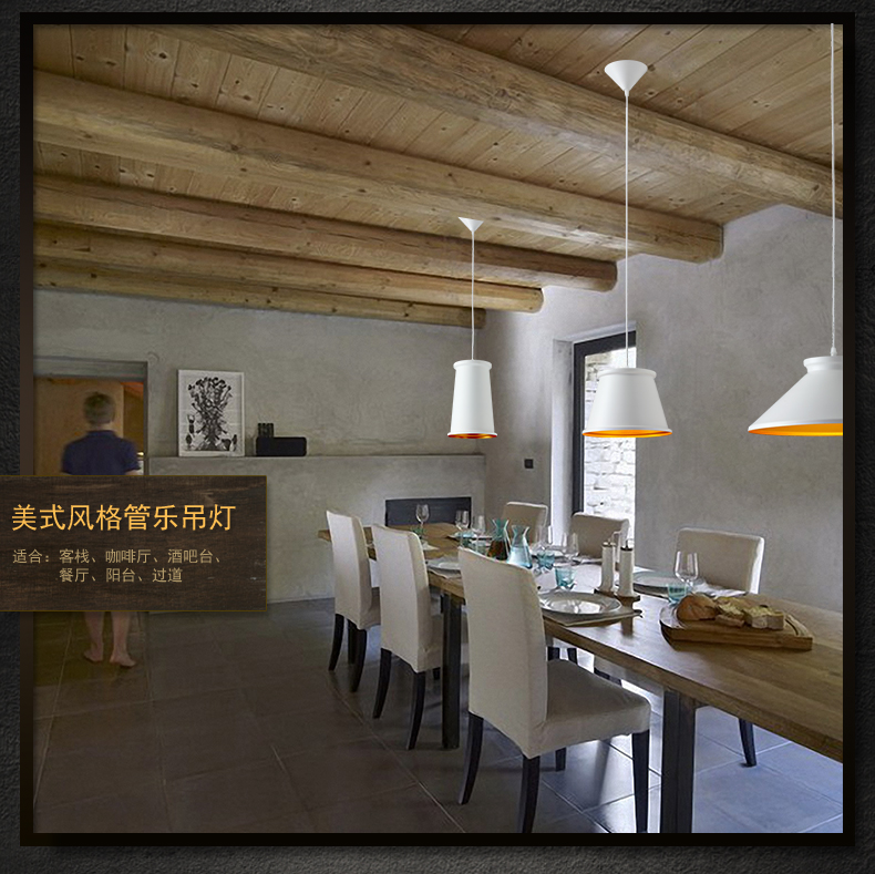 惟柯(wake)ABC管乐吊灯现代简约艺术酒吧台餐厅灯具灯饰北欧宜家灯饰WD998 小号内金色