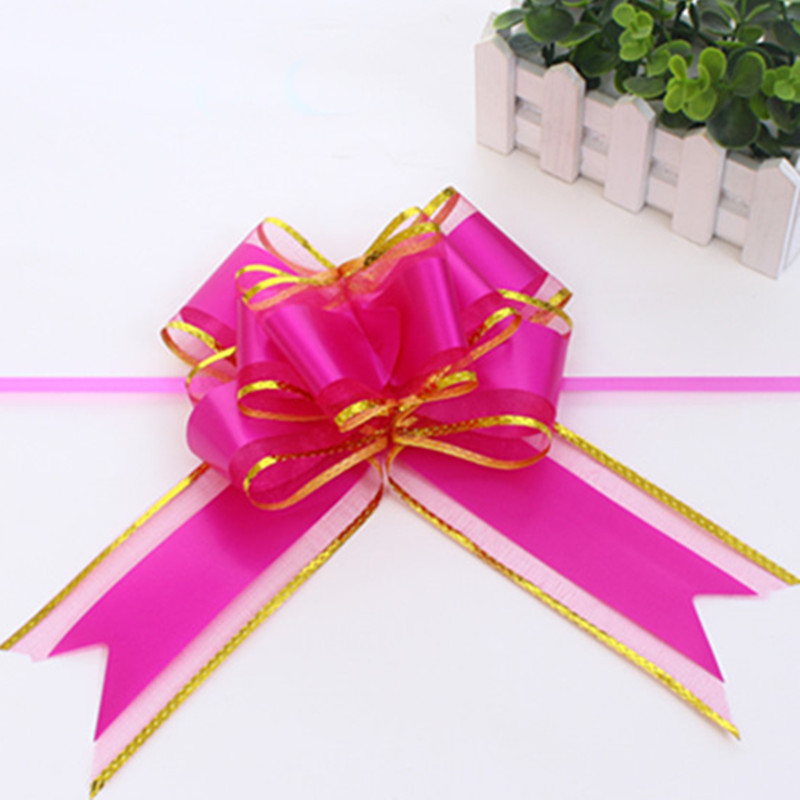 迷你拉花蝴蝶结婚庆用品节日用礼品包装扎花抽花彩带丝带 5*75雪纱