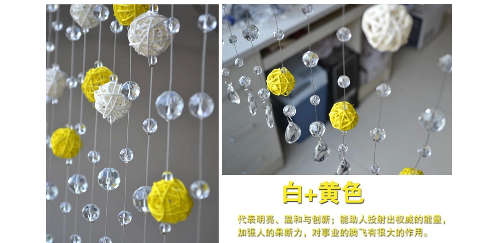 小雏菊(XCJ) 晴偏好 水晶珠帘成品水晶门隔断帘定制玄关田园藤球装饰帘子  套餐 红色 最短0.4最长1.1m40条