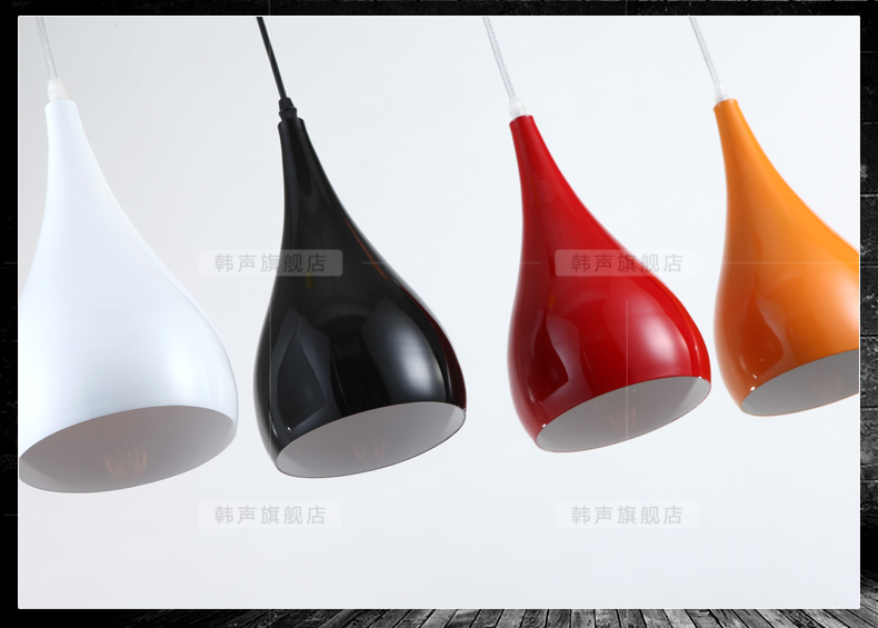 韩声 单头三头吊灯loft北欧餐厅咖啡厅吧台阳台复古工业风个性创意灯具8134 白色