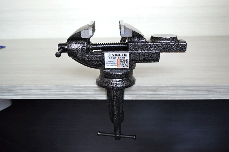 重型小型迷你台虎钳小台钳桌虎钳平口钳万向桌钳小虎台钳子 加长底座