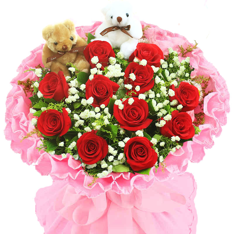 【中礼】鲜花速递 11支红玫瑰花 鲜花快递 鲜花速递 同城送花 情人节