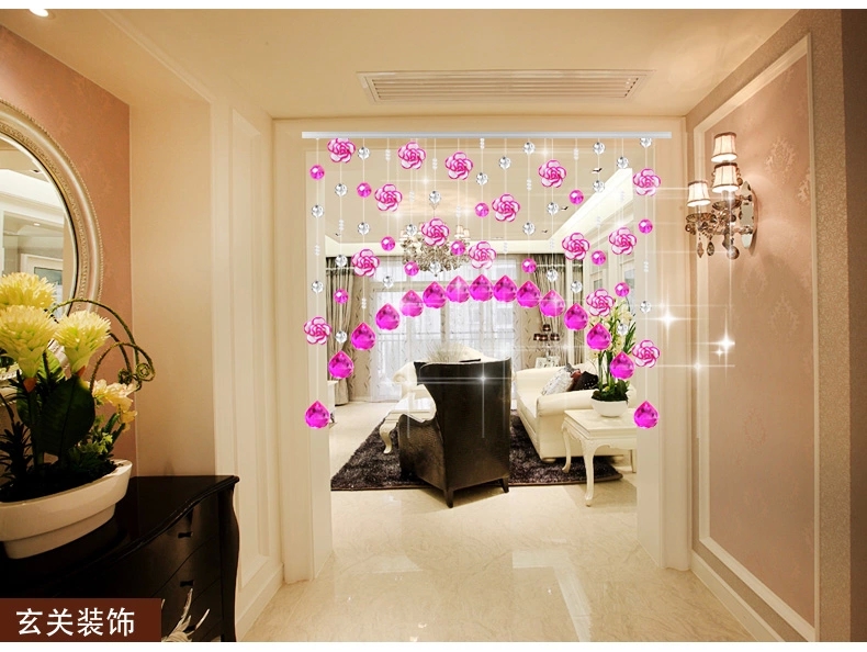 
                                                                                小雏菊 (XCJ)藤球 珠帘水晶隔断帘成品玄关鞋柜屏风挂帘过道门帘卧室客厅隔断吊帘 55条弧形水晶帘                