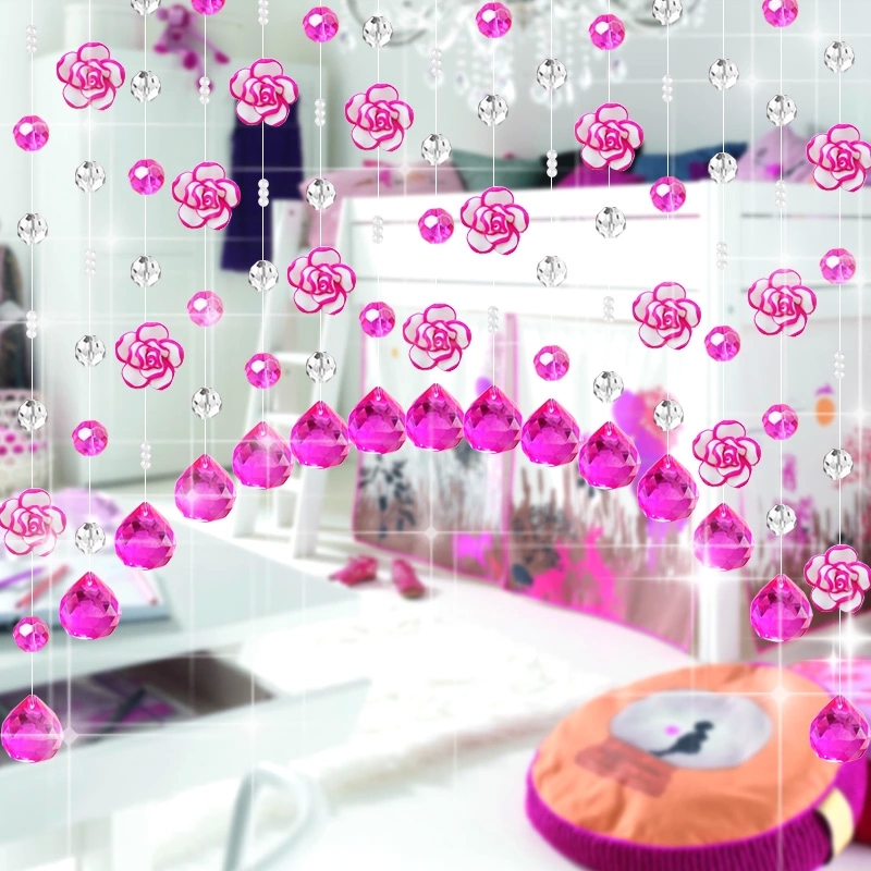 
                                                                                小雏菊 (XCJ)藤球 珠帘水晶隔断帘成品玄关鞋柜屏风挂帘过道门帘卧室客厅隔断吊帘 55条弧形水晶帘                