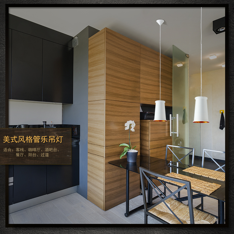 惟柯(wake)ABC管乐吊灯现代简约艺术酒吧台餐厅灯具灯饰北欧宜家灯饰WD998 小号内金色