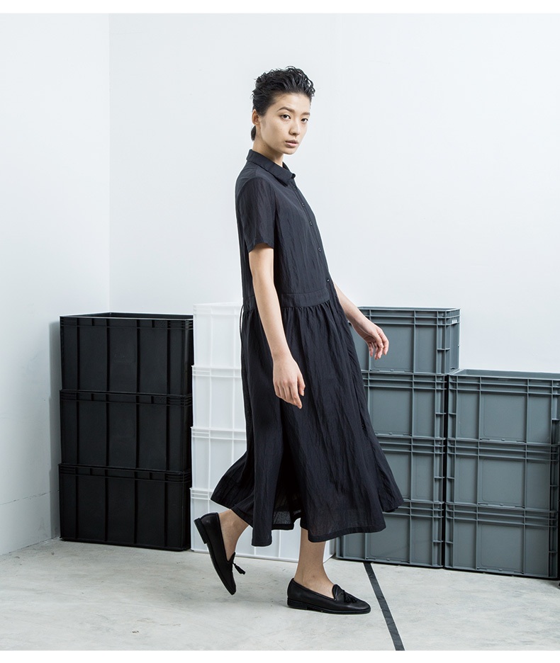 moveup幻走女装夏季 小翻领两件套针织连衣裙 蓝色 170/88a/l