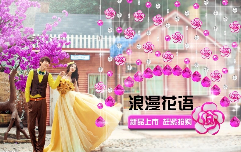 
                                                                                小雏菊 (XCJ)藤球 珠帘水晶隔断帘成品玄关鞋柜屏风挂帘过道门帘卧室客厅隔断吊帘 55条弧形水晶帘                