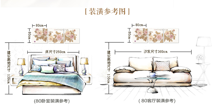
                                        福雕家饰 浮雕画立体装饰画无框客厅画三联沙发背景墙壁画现代挂画 富贵连连 富贵连连 80cm*80cm*3联                