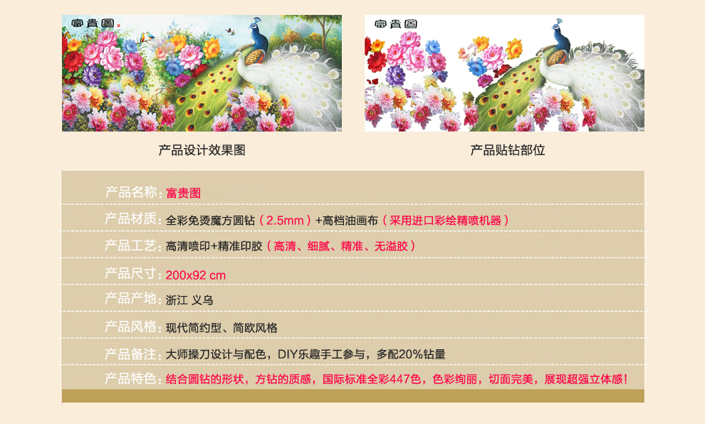 
                                                            5d钻石画满钻客厅花开富贵孔雀手工点贴砖石十字绣2020新款秀风景钻石绣满绣 5D七彩原色圆钻+异形钻 T1153 花开富贵孔雀【120x60cm】半钻                