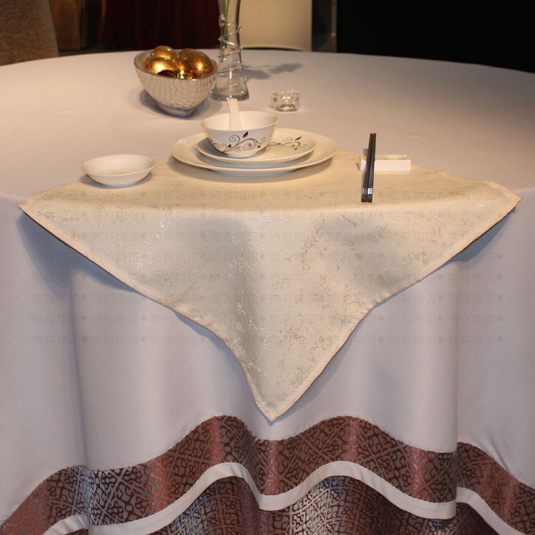 物有物语酒店口布酒店餐巾欧式时尚提花口布餐桌席巾10片装漂白色10片