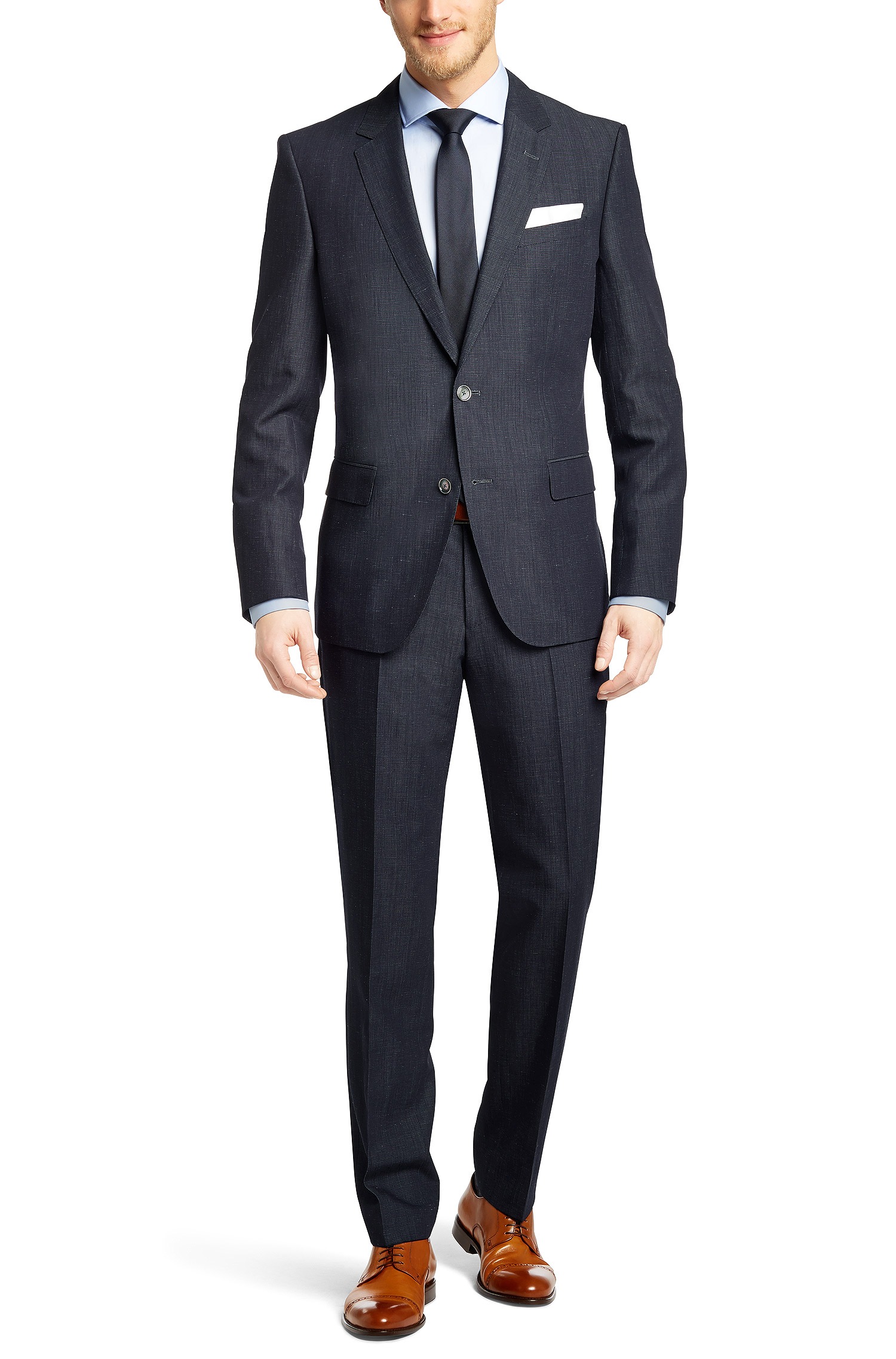 2015新款hugo boss男款西服套装 混纺 双开叉 50287191