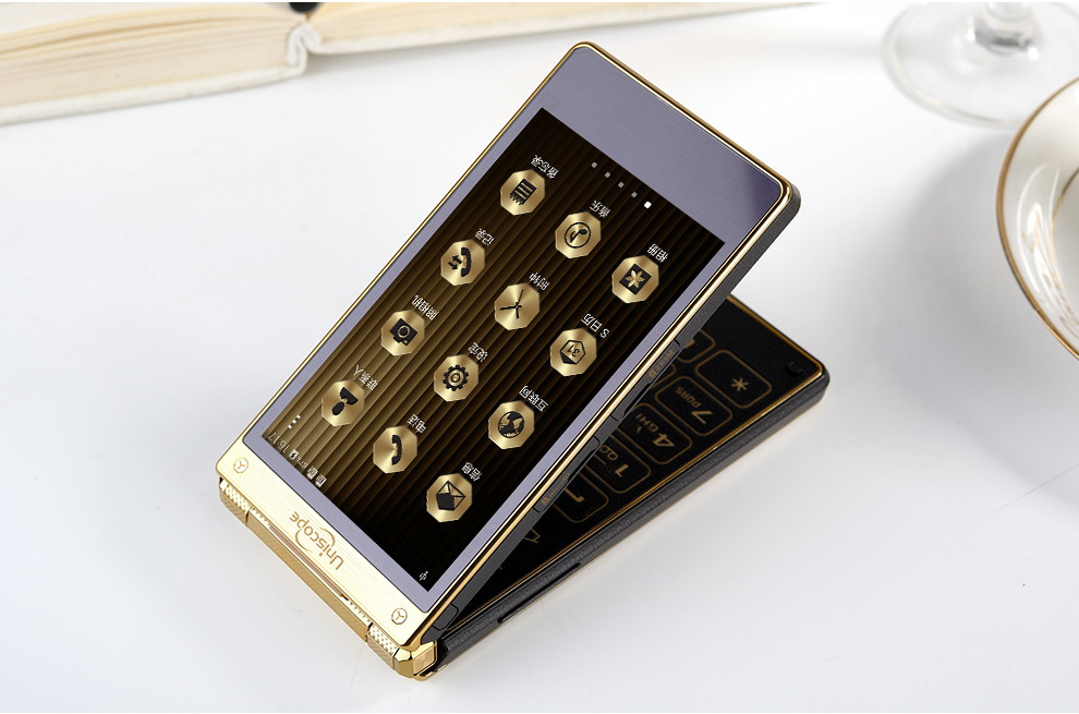 优思（Uniscope）U W2015 电信4G翻盖手机 双卡双待 金色