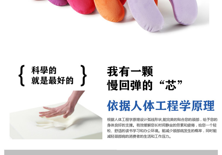 
                                        豪悦家纺 办公汽车慢回弹记忆枕 靠垫 U型枕腰靠2件套 温暖中国红 均码                