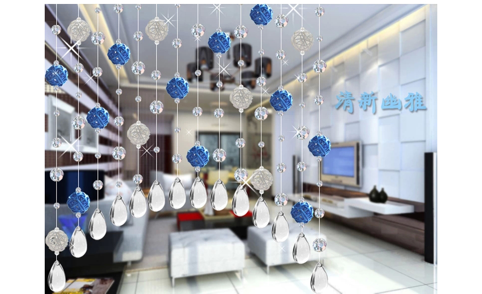 小雏菊(XCJ) 晴偏好 水晶珠帘成品水晶门隔断帘定制玄关田园藤球装饰帘子  套餐 红色 最短0.4最长1.1m40条