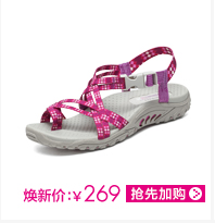 斯凯奇(skechers)罗马田园网布时装凉鞋女 夹趾