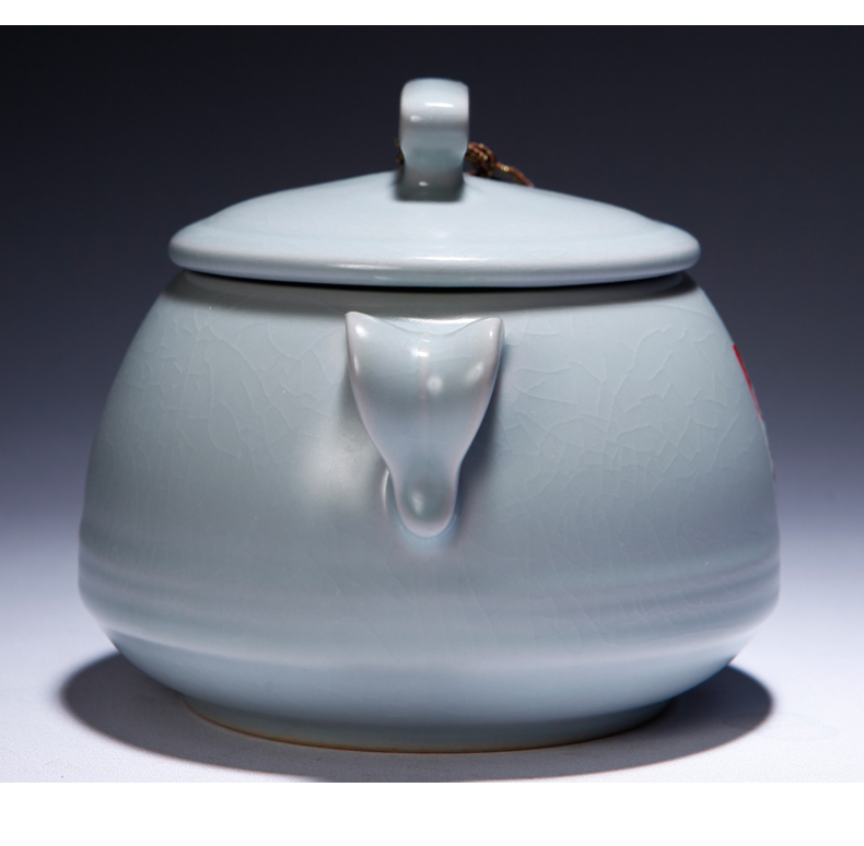 山玄堂陶瓷汝窑开片汝瓷茶叶罐醒茶器储茶器储物罐功夫茶具茶道 和