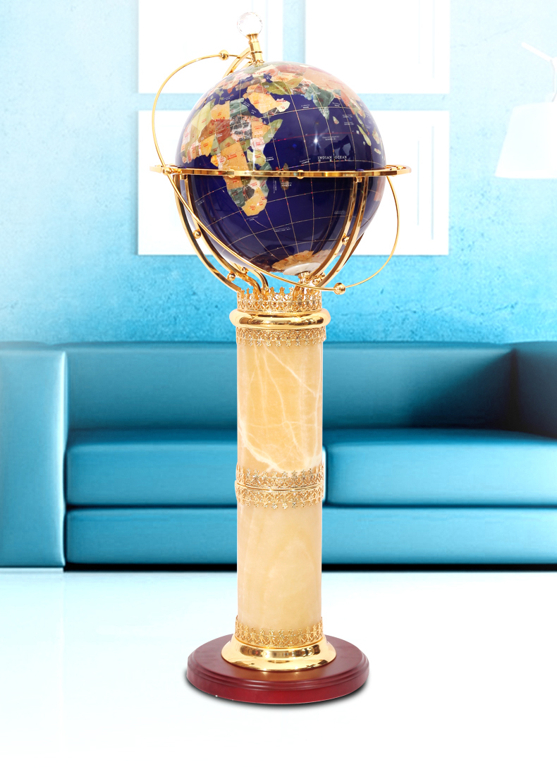 天屿 居家装饰风水自转地球仪 办公室落地摆件工艺品开业礼物 风水