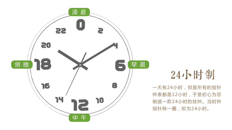 
                                        初心 木质欧式钟表 现代艺术挂钟客厅表时尚创意 静音 装饰摆件 12小时制本色                